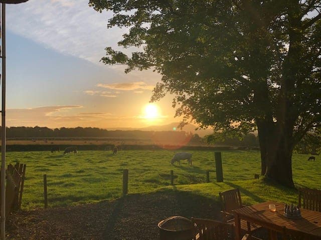 Sunset over the fields at The Hermitage